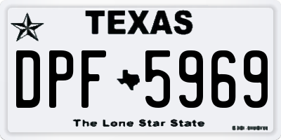TX license plate DPF5969