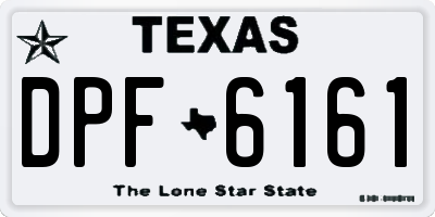 TX license plate DPF6161