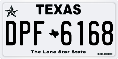 TX license plate DPF6168