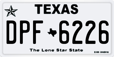 TX license plate DPF6226