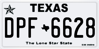 TX license plate DPF6628