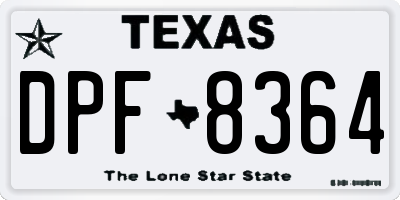 TX license plate DPF8364