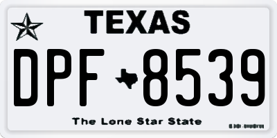 TX license plate DPF8539