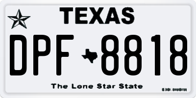 TX license plate DPF8818