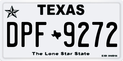 TX license plate DPF9272