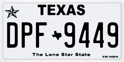 TX license plate DPF9449