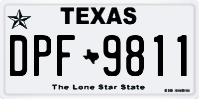 TX license plate DPF9811
