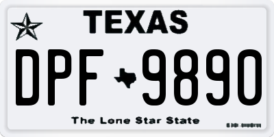 TX license plate DPF9890