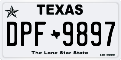 TX license plate DPF9897