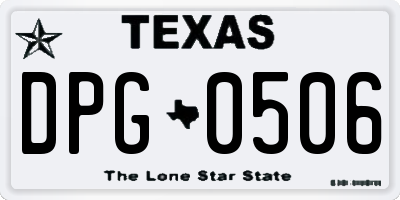 TX license plate DPG0506