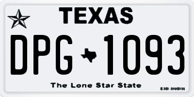 TX license plate DPG1093