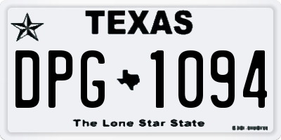TX license plate DPG1094