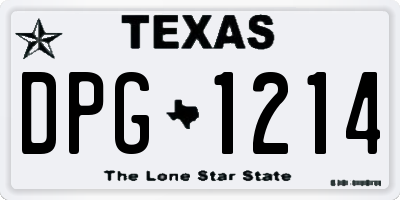 TX license plate DPG1214