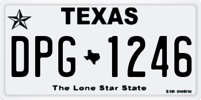 TX license plate DPG1246
