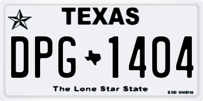 TX license plate DPG1404