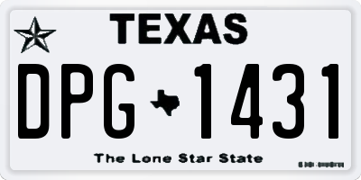 TX license plate DPG1431