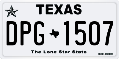 TX license plate DPG1507