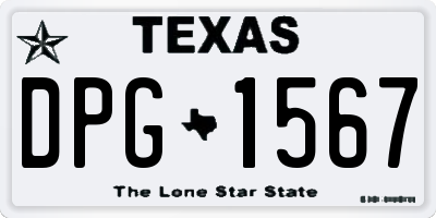 TX license plate DPG1567