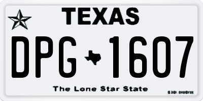 TX license plate DPG1607