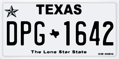 TX license plate DPG1642