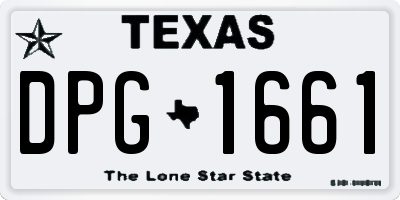 TX license plate DPG1661
