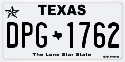 TX license plate DPG1762