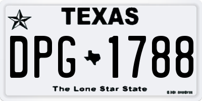 TX license plate DPG1788