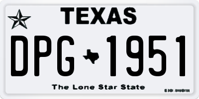 TX license plate DPG1951