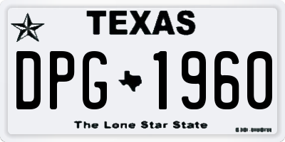 TX license plate DPG1960