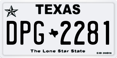 TX license plate DPG2281
