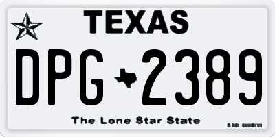 TX license plate DPG2389