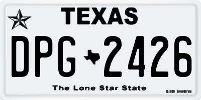 TX license plate DPG2426