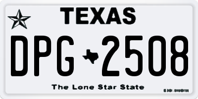 TX license plate DPG2508