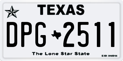 TX license plate DPG2511