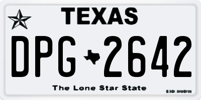 TX license plate DPG2642
