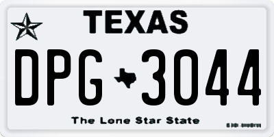 TX license plate DPG3044