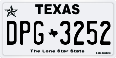 TX license plate DPG3252