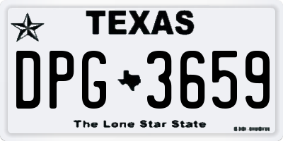 TX license plate DPG3659