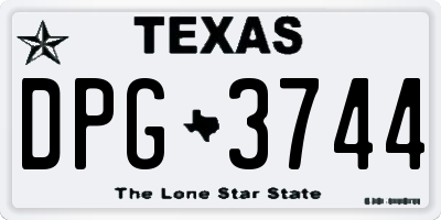 TX license plate DPG3744