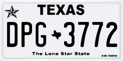TX license plate DPG3772