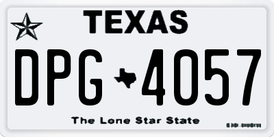 TX license plate DPG4057