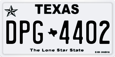 TX license plate DPG4402