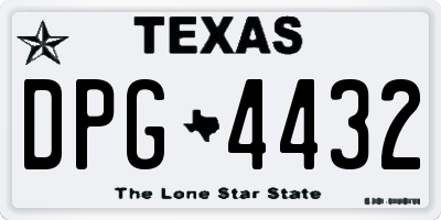TX license plate DPG4432