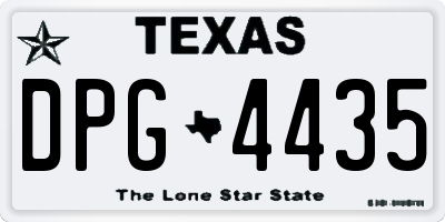 TX license plate DPG4435