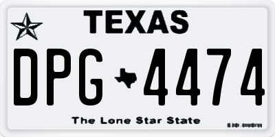 TX license plate DPG4474