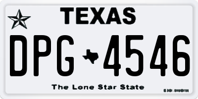 TX license plate DPG4546