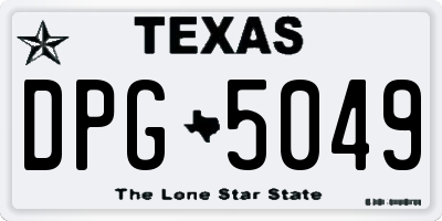 TX license plate DPG5049