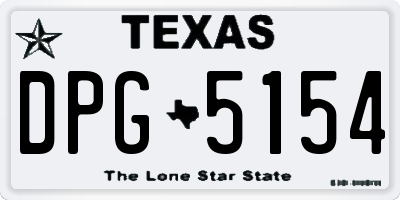 TX license plate DPG5154
