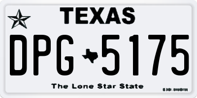 TX license plate DPG5175