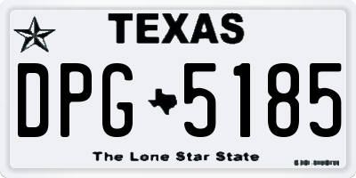 TX license plate DPG5185